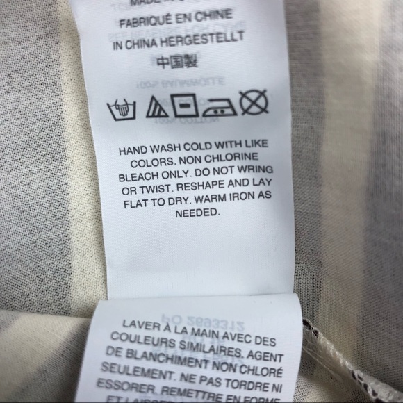 J CREW Top Blouse Structured Stripe Keyhole XXS - Picture 7 of 7